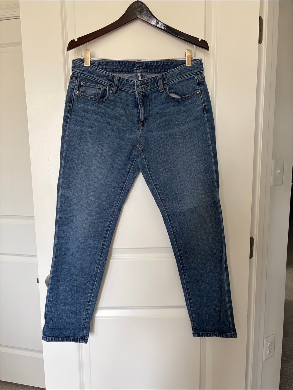 LOFT Straight Leg Jeans in Medium Blue